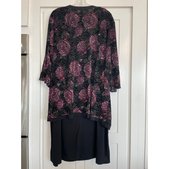 Catherine's Blk shift dress with floral jacket 2X 22/24W separates NWT - Picture 2 of 14